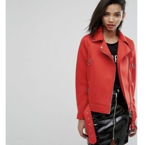 Mango Red Scuba Moto Jacket